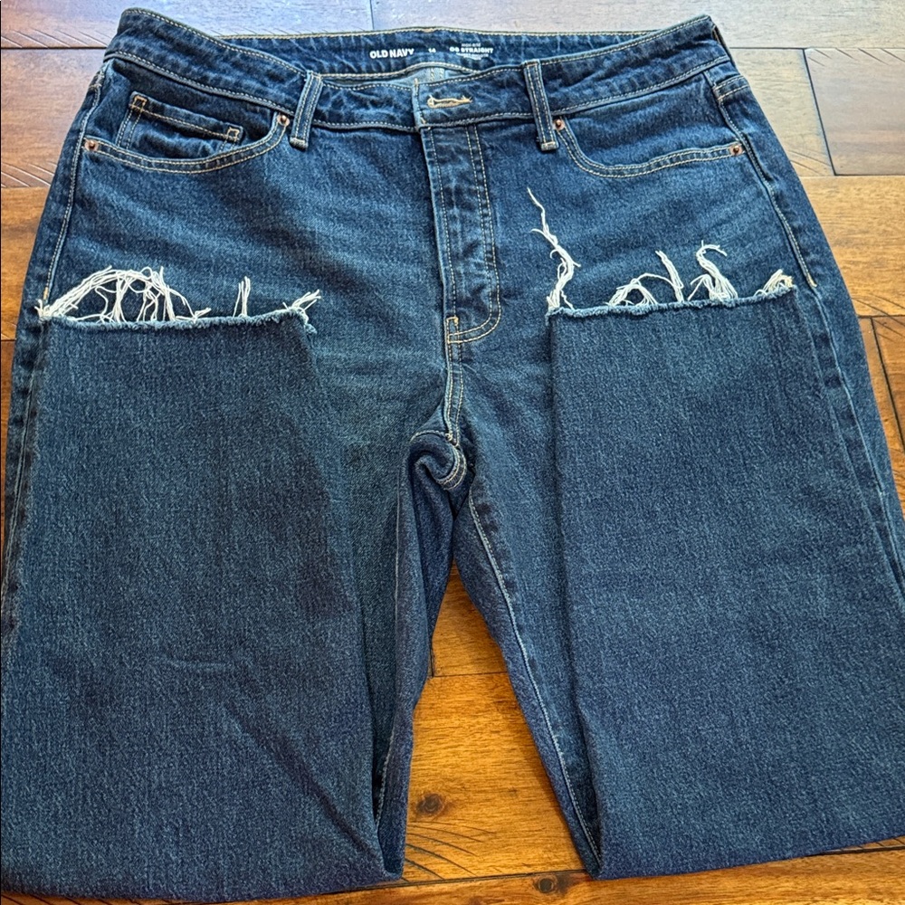 Old Navy Women’s OG Straight Dark Blue Jeans